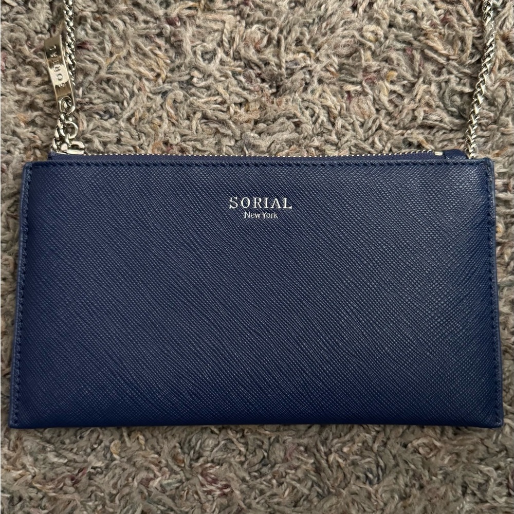 Sorial Navy Blue Clutch with Chain